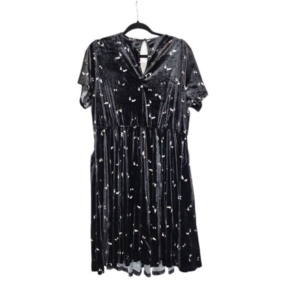 2X 18W 20W Torrid Black Velvet Collard Disney Haunted Mansion Dress Pocket Mini - Picture 11 of 11